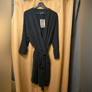 Vera Mosa Curve Black Wrap Dress With Belt Size 18